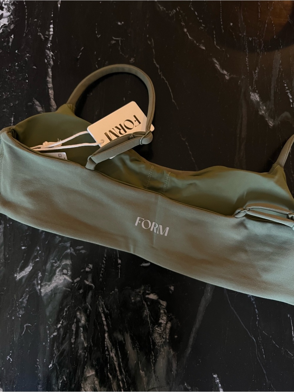 FORM Slim Sports Bra in Olive Green - Picture 3 of 3